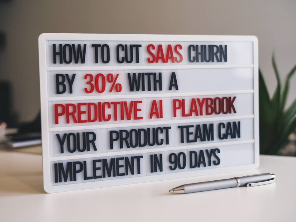 How to cut saas churn by 30% with a predictive ai playbook your product team can implement in 90 days